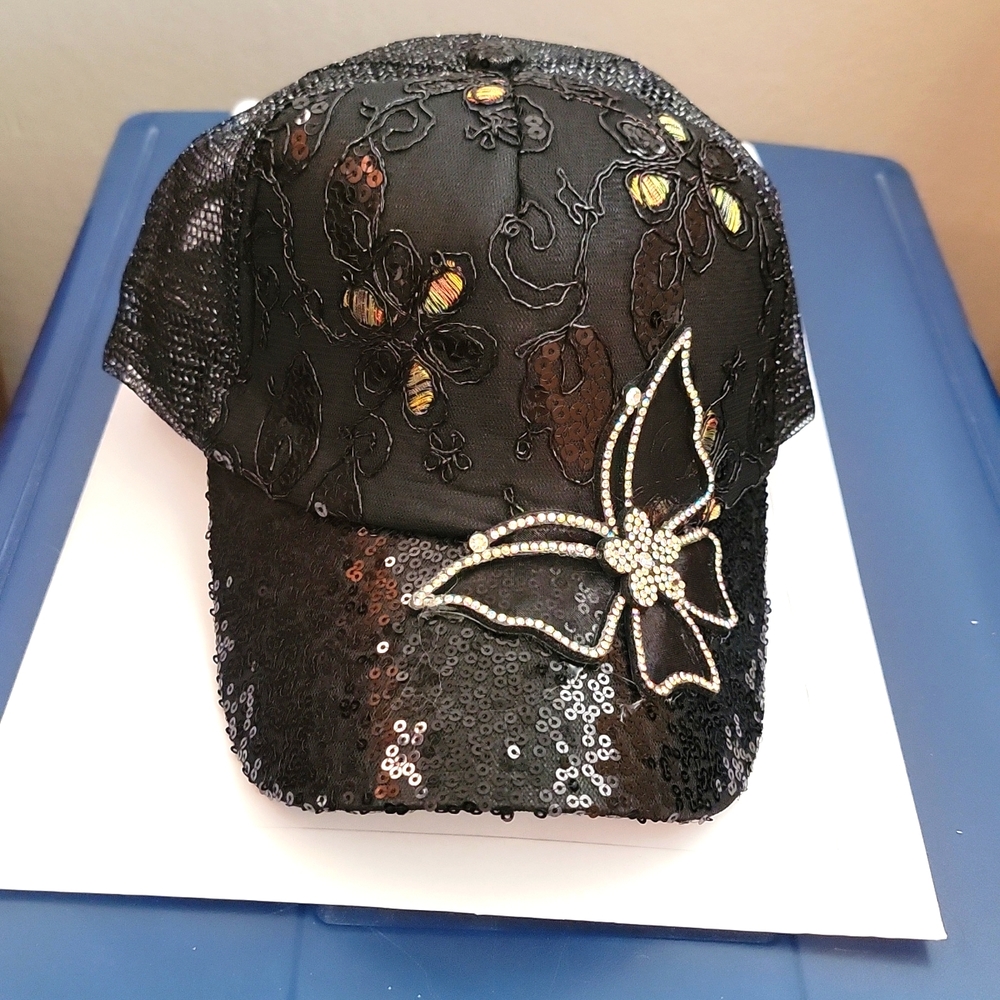 Baseball Cap with Rhinestone Butterfly Decor Casual Fashion - Picture 10 of 11